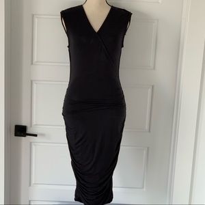 Massimo Scrunched Sides Black Tube Dress